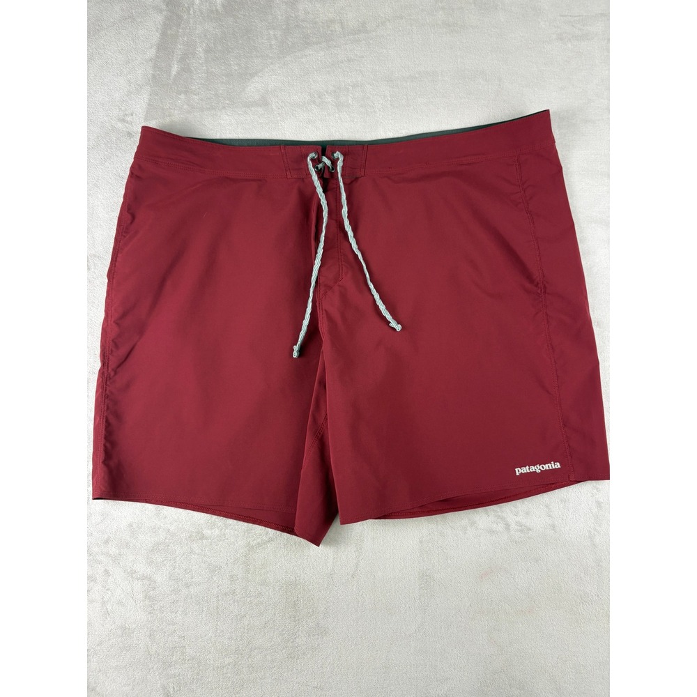 Patagonia Mens 44 Hydro Series Boardshorts Red Burgundy Swim Trunks Recycled DWR